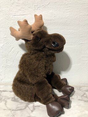 Folkmanis Folktails Furry Folk Puppet Large 20" Brown Moose Hand Puppet